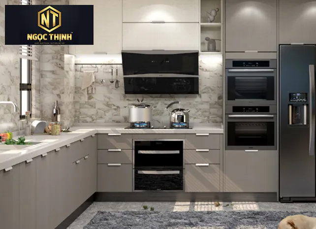 Xưởng Nội Thất Ngọc Thịnh Bến Cam - Tủ bếp gỗ Melamine giá rẻ cao cấp - TBNT23